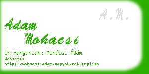 adam mohacsi business card